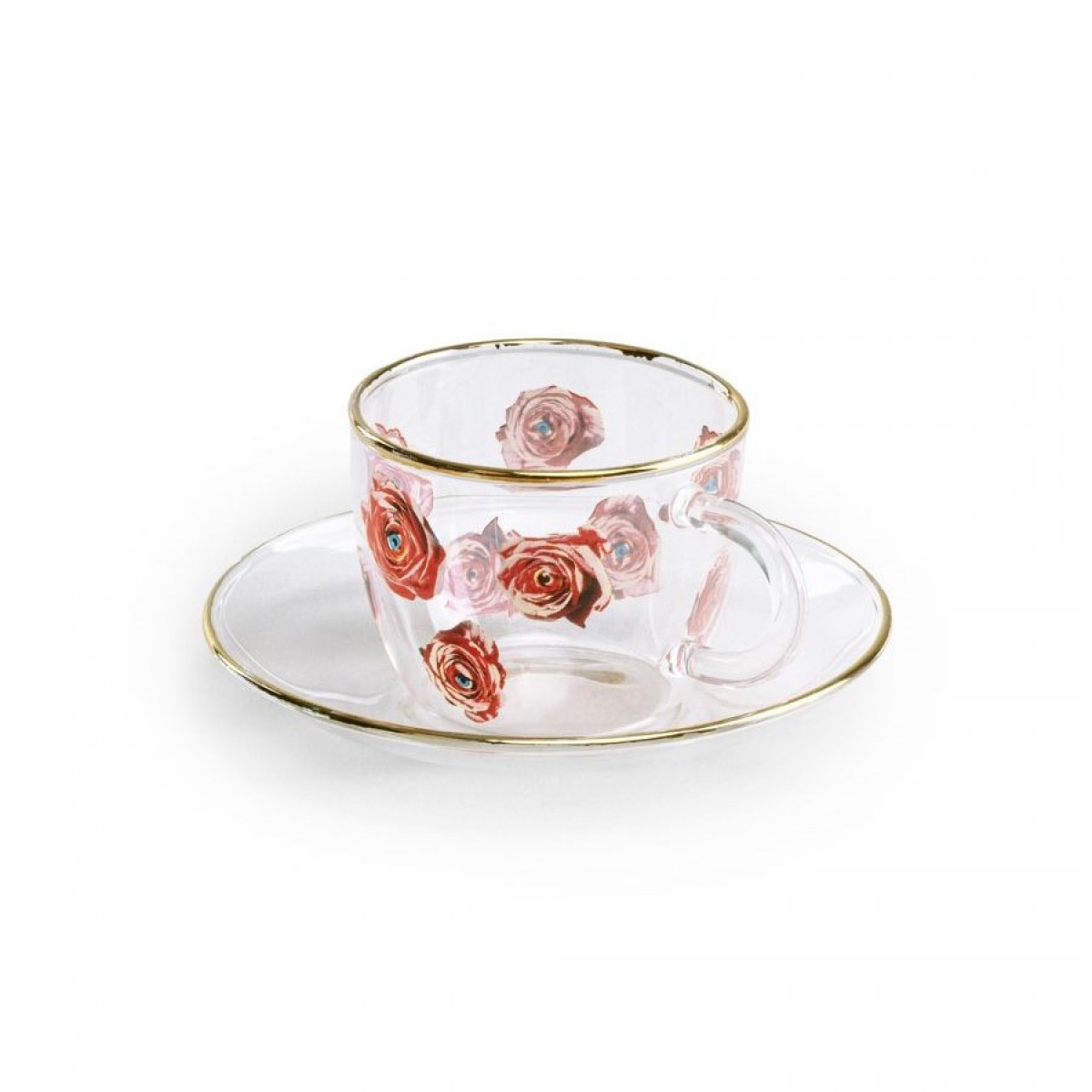 Кофейная пара Seletti Toiletpaper Glass Roses