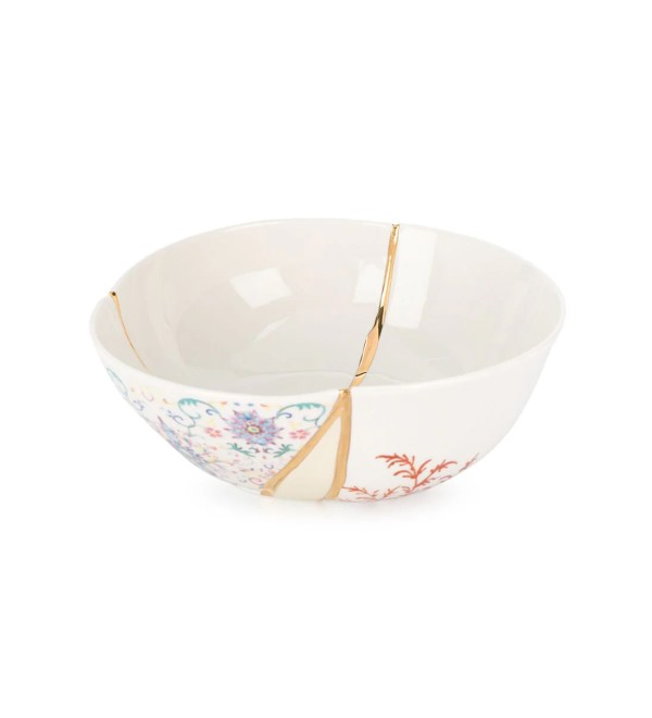 Салатник Seletti Kintsugi (белый, золотой)