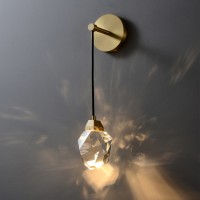 Настенный светильник Delight Collection Crystal rock II 9701W brass/clear