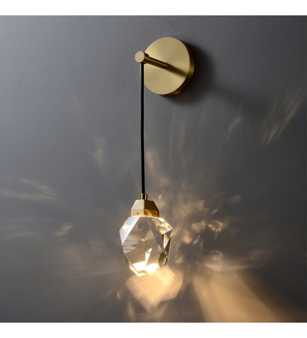 Настенный светильник Delight Collection Crystal rock II 9701W brass/clear
