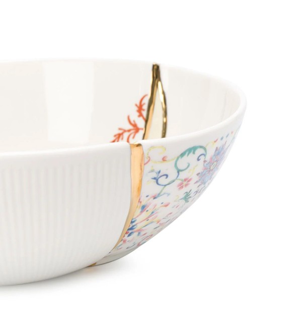 Салатник Seletti Kintsugi (белый, золотой)