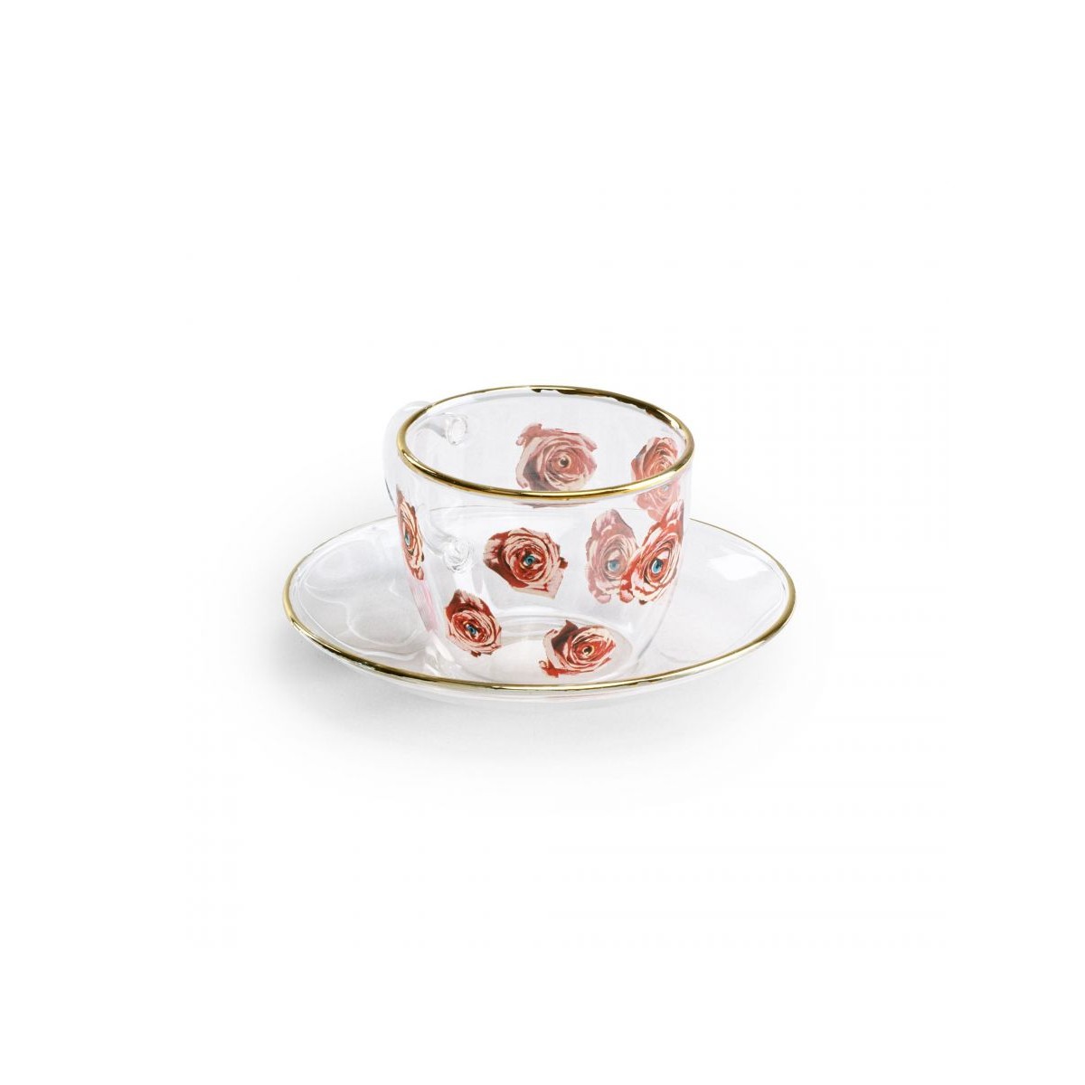 Кофейная пара Seletti Toiletpaper Glass Roses