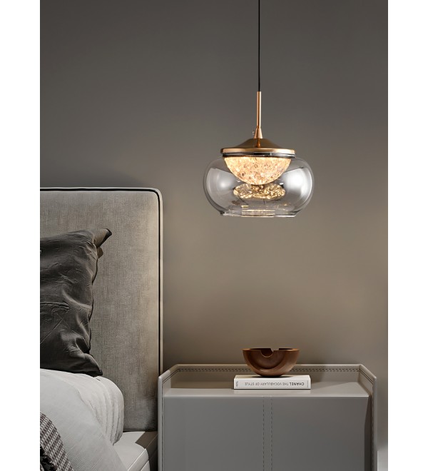 Подвесной светильник Delight Collection MT9128-1H gold/smoke