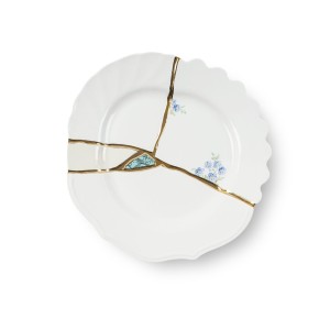 Десертная тарелка Seletti Kintsugi (белый, золотой, арт. 09603)