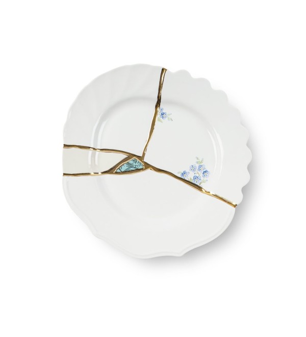 Десертная тарелка Seletti Kintsugi (белый, золотой, арт. 09603)
