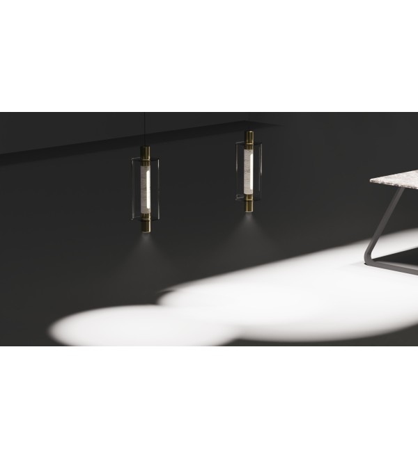 Подвесной светильник Delight Collection 26509P/1 Brass / Travertine