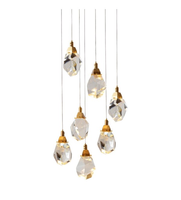 Подвесной светильник Delight Collection Crystal rock II 9701P/7R brass