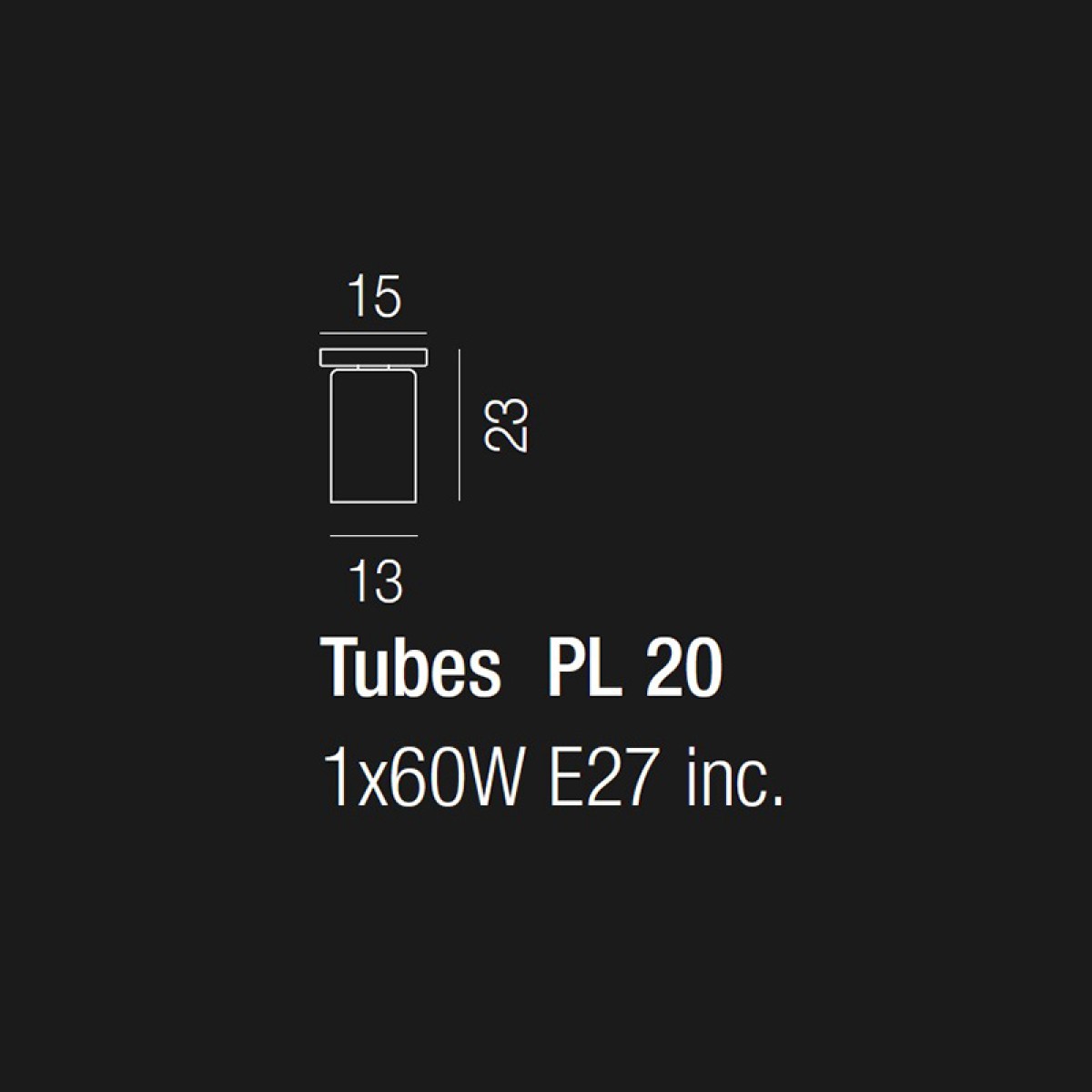 Потолочный светильник Vistosi PL TUBES 20 BC