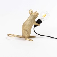 Настольная лампа Seletti Mouse Lamp Sitting GOLD USB