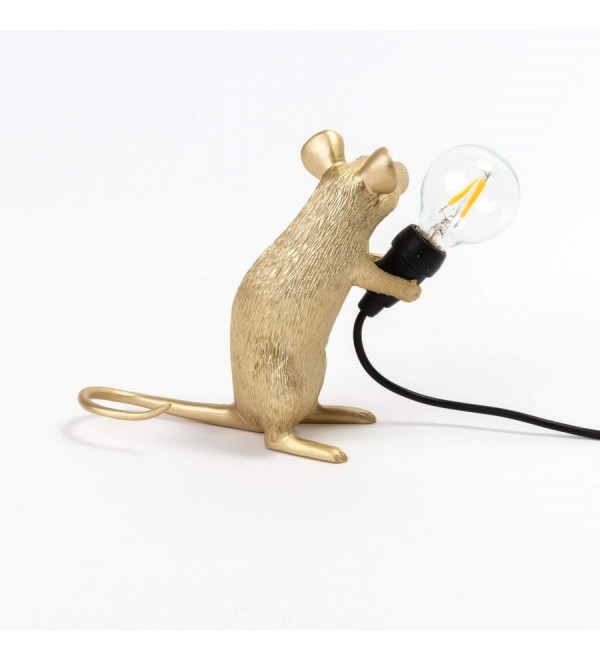 Настольная лампа Seletti Mouse Lamp Sitting GOLD USB