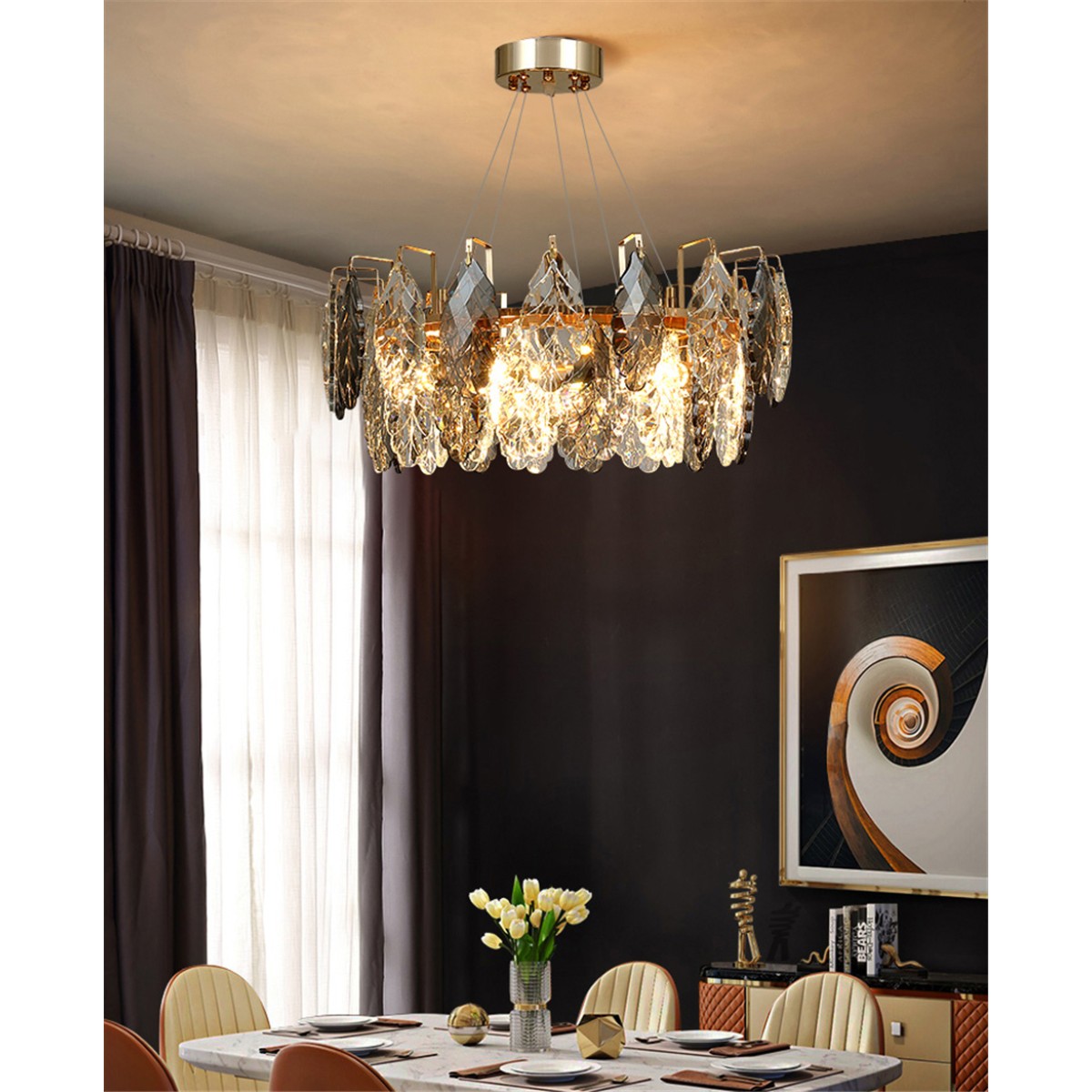 Люстра Delight Collection D8011P/R-600 gold/smoky
