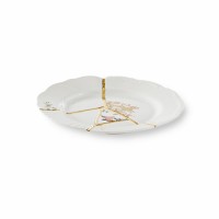 Десертная тарелка Seletti Kintsugi (белый, золотой, арт. 09602)