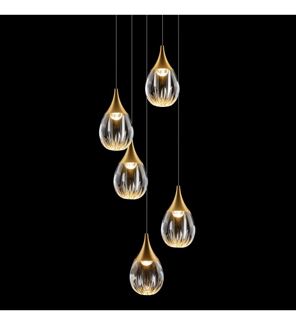 Подвесной светильник Delight Collection Stilla MD24001004-5A gold/clear