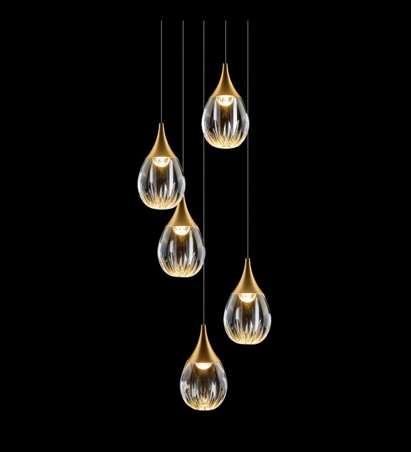 Подвесной светильник Delight Collection Stilla MD24001004-5A gold/clear