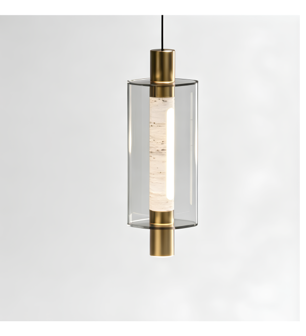 Подвесной светильник Delight Collection 26509P/1 Brass / Travertine