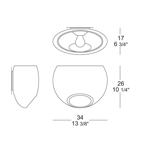 Настенный/Потолочный светильник Leucos GLOSSY 34 P-PL