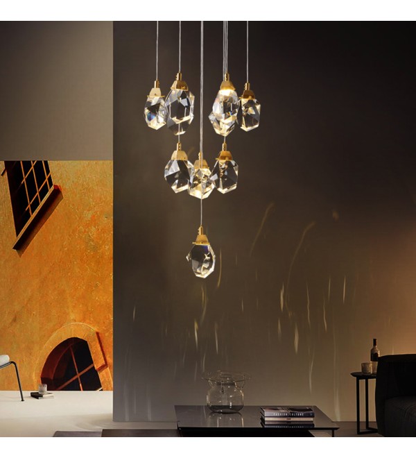 Подвесной светильник Delight Collection Crystal rock 11 gold
