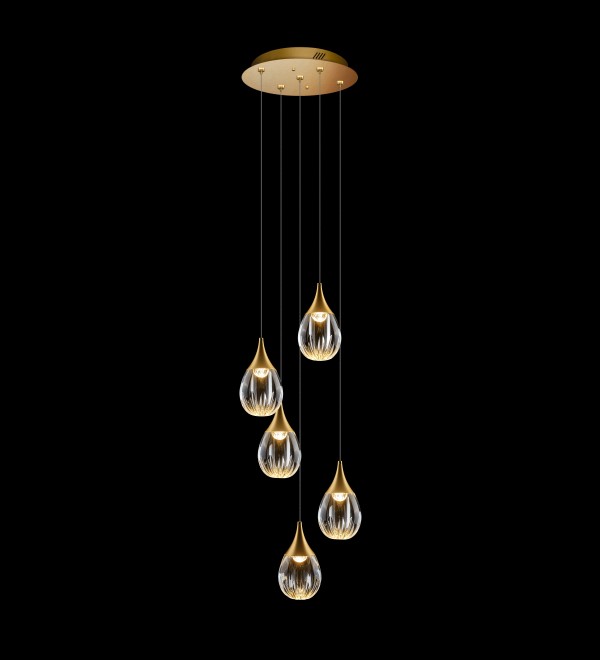 Подвесной светильник Delight Collection Stilla MD24001004-5A gold/clear