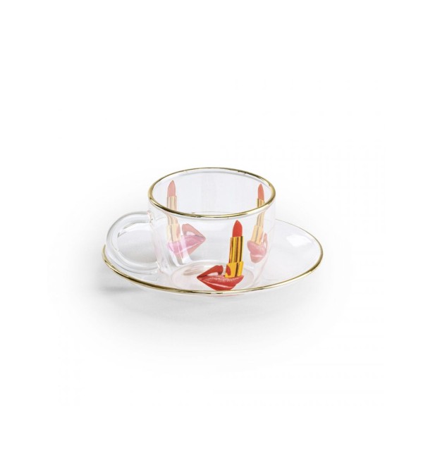 Кофейная пара Seletti Toiletpaper Glass Tongue