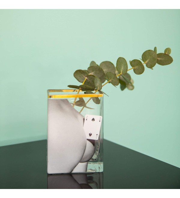 Ваза Seletti Toiletpaper Glass Vase Two of Spades Small