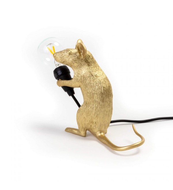 Настольная лампа Seletti Mouse Lamp Sitting GOLD USB