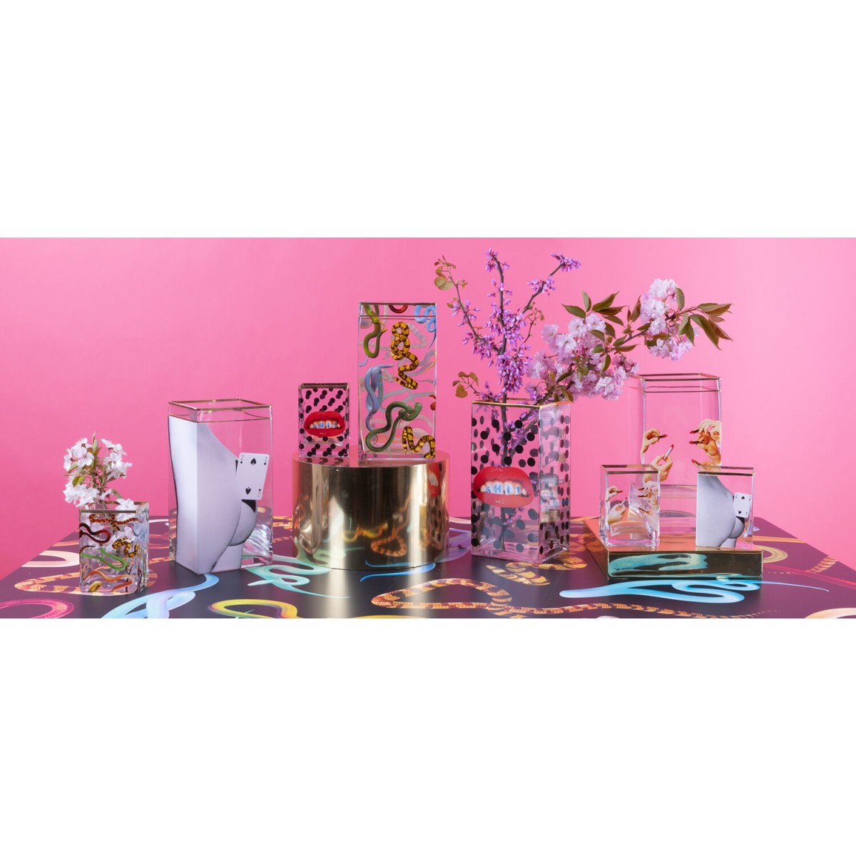 Ваза Seletti Toiletpaper Glass Vase Two of Spades Small
