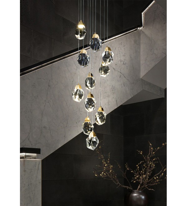 Подвесной светильник Delight Collection Crystal rock 11 gold