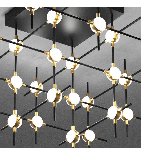 Потолочный светильник Delight Collection Molecular 36 black/gold