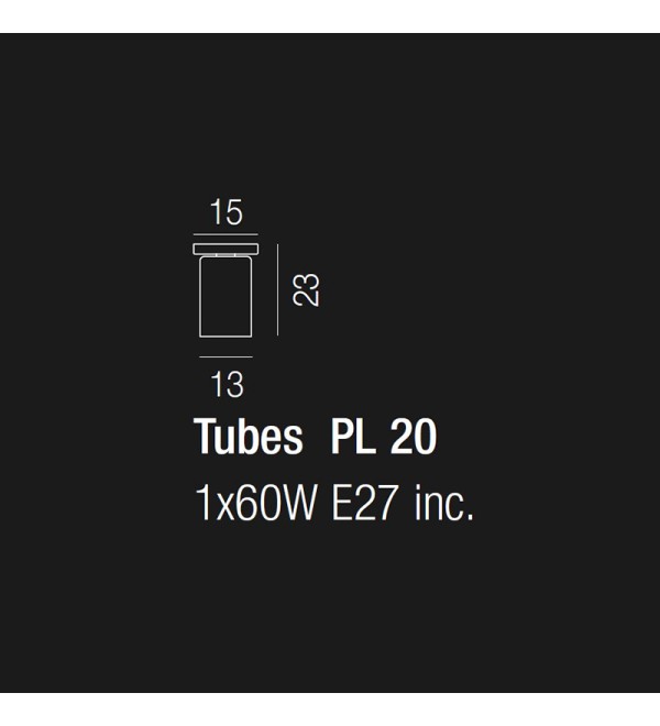 Потолочный светильник Vistosi PL TUBES 20 FU NI