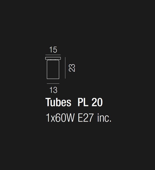 Потолочный светильник Vistosi PL TUBES 20 FU NI
