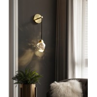 Настенный светильник Delight Collection Crystal rock II 9701W brass/clear