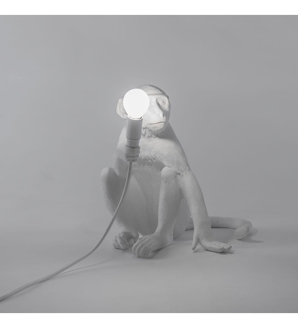 Настольная лампа Seletti Monkey Lamp Sitting (белый)