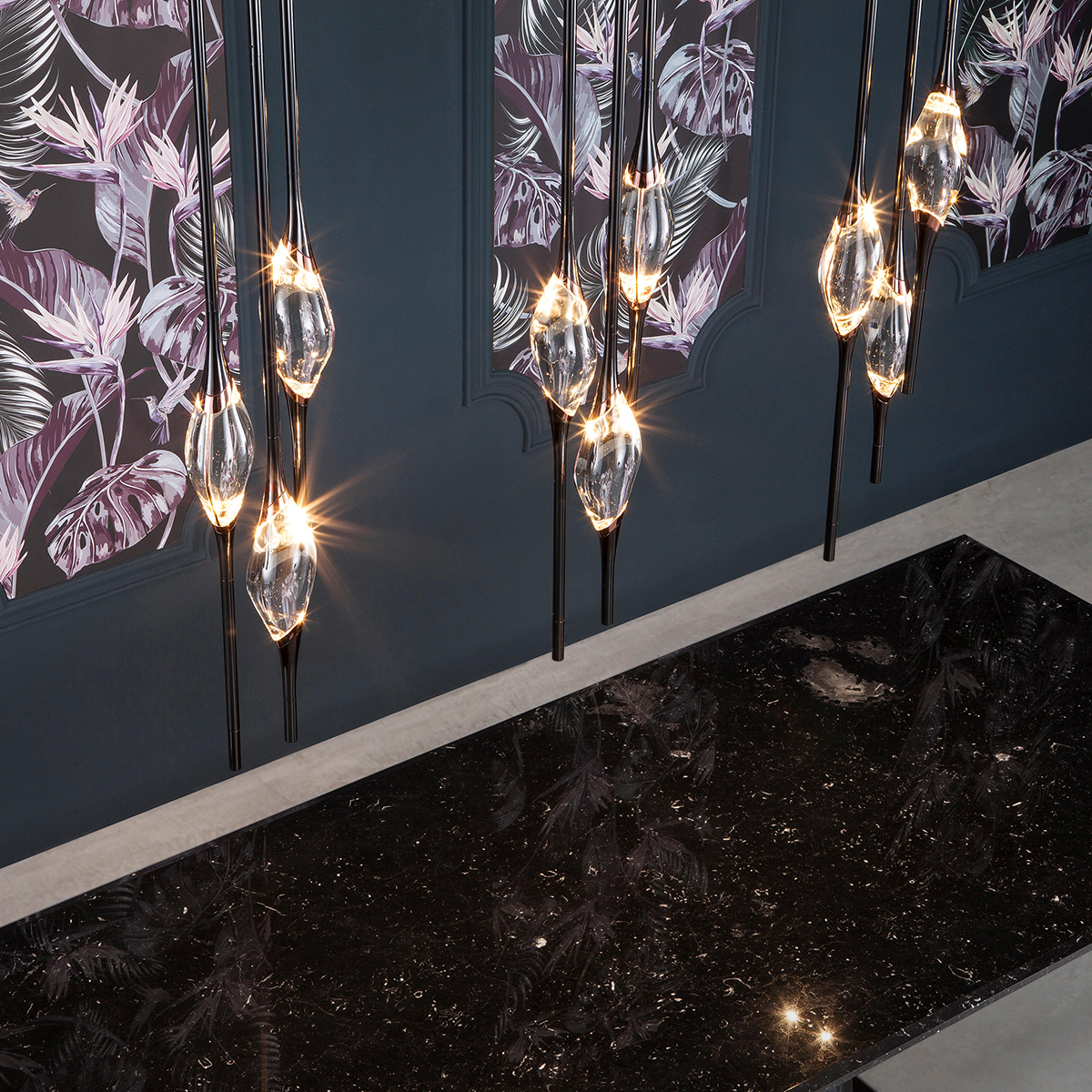 Подвесной светильник Delight Collection Pezzo 9 pearl black