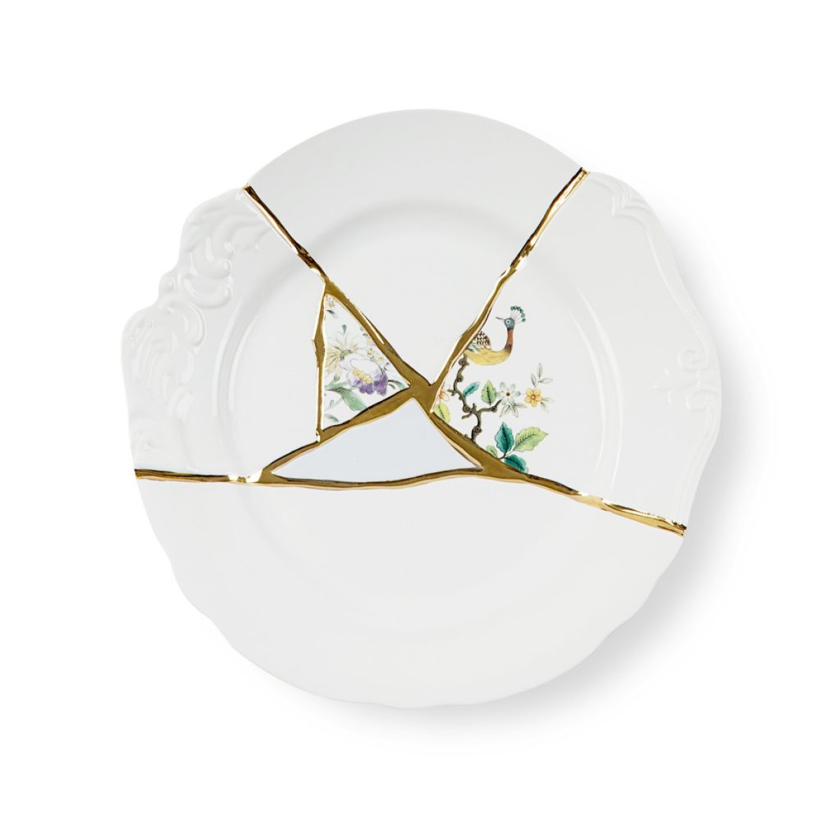 Тарелка Seletti Kintsugi (белый, золотой)