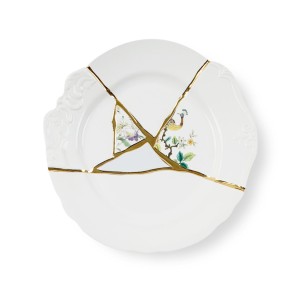 Тарелка Seletti Kintsugi (белый, золотой)