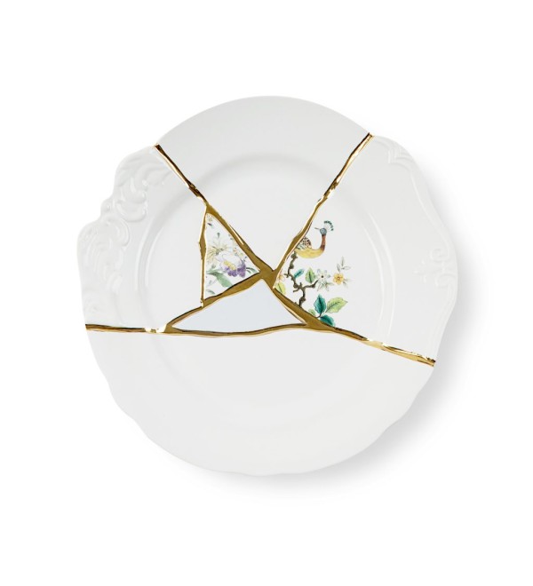Тарелка Seletti Kintsugi (белый, золотой)