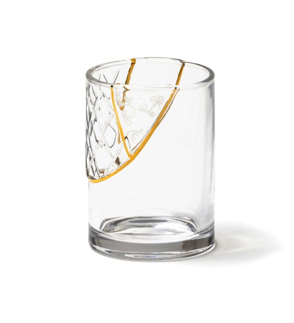 Стакан Seletti Kintsugi (белый, золотой, арт. 09657)