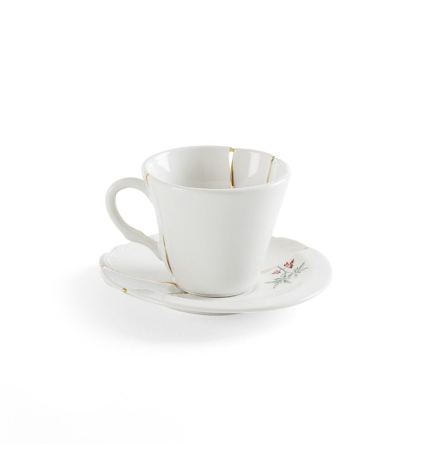Кофейная пара Seletti Kintsugi (белый, золотой, арт. 09643)