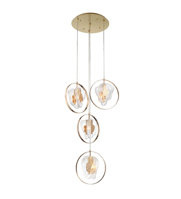 Подвесной светильник Delight Collection Cowley P60669-4 gold/clear