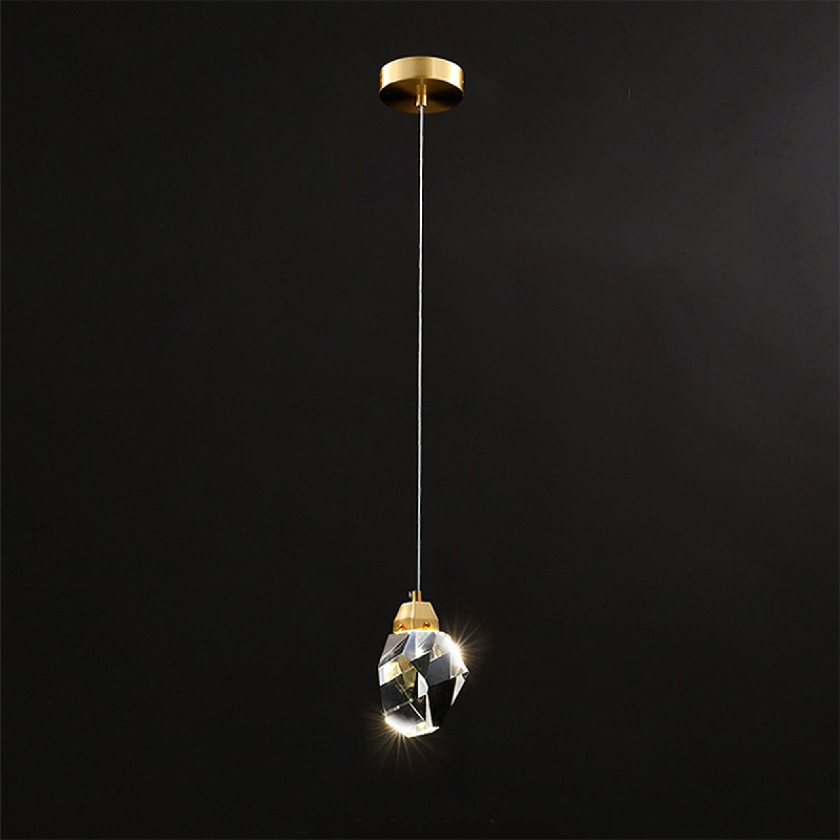 Подвесной светильник Delight Collection Crystal rock II 9701P/1 brass