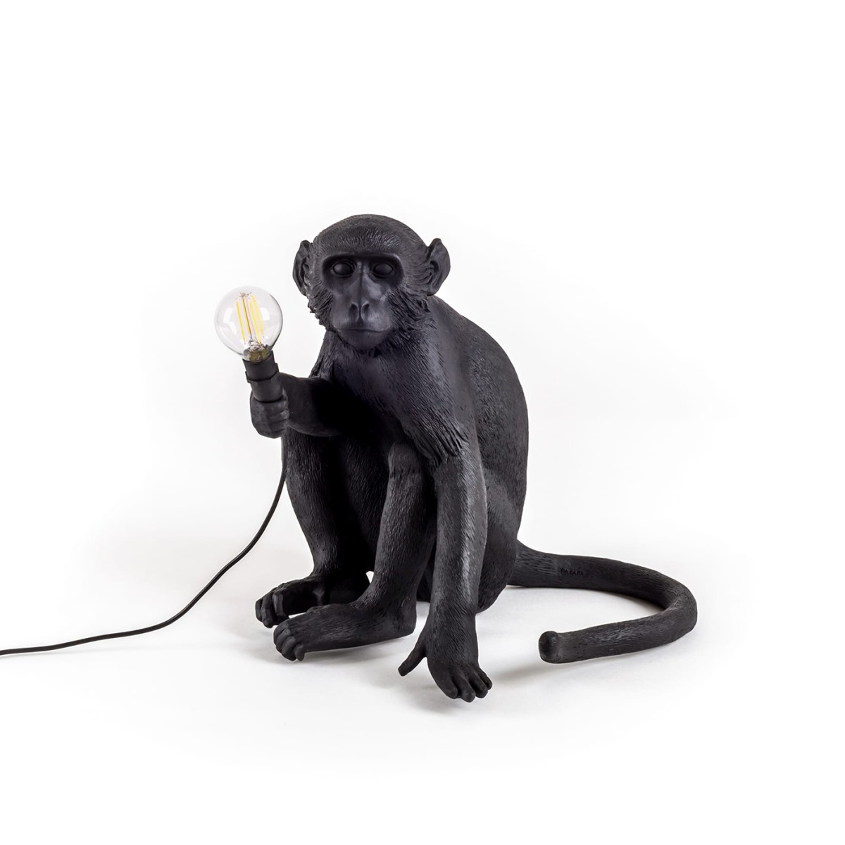 Настольная лампа Seletti Monkey Lamp Sitting (черный)
