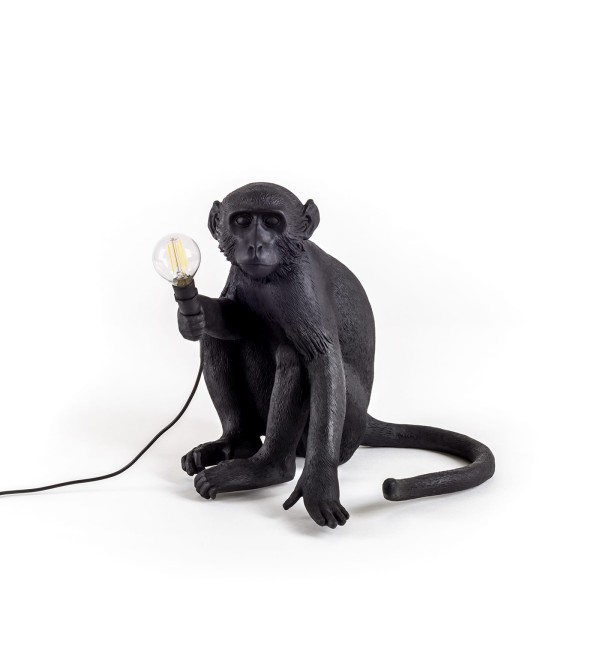 Настольная лампа Seletti Monkey Lamp Sitting (черный)