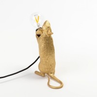 Настольная лампа Seletti Mouse Lamp Standing GOLD USB