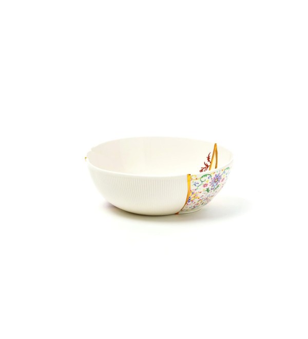 Салатник Seletti Kintsugi (белый, золотой)