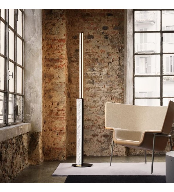 Торшер Slamp Modula Twisted light grey/plisse