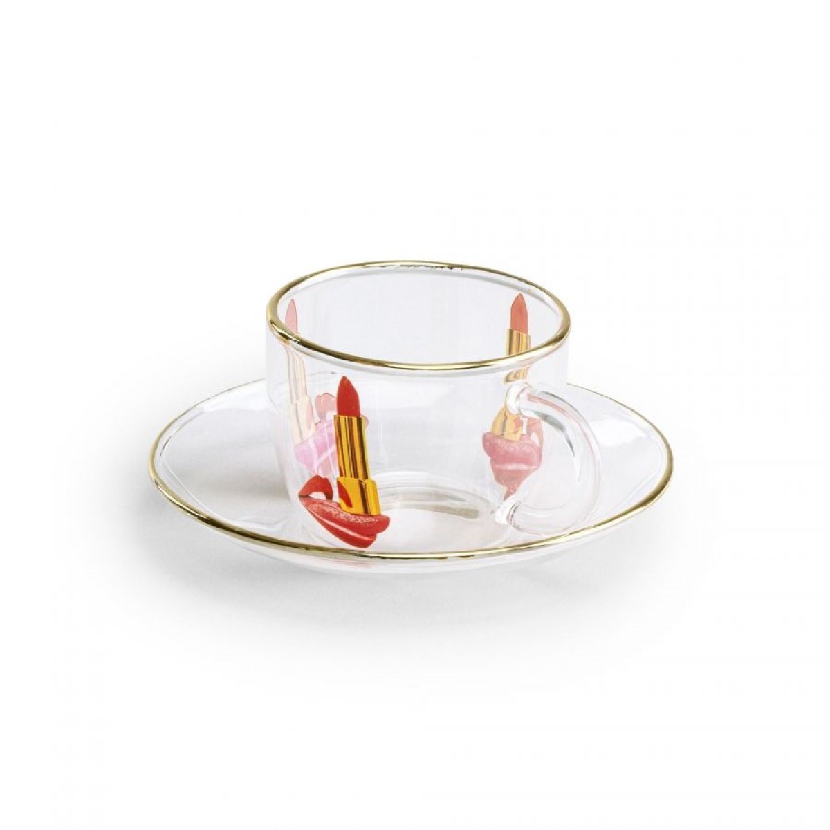 Кофейная пара Seletti Toiletpaper Glass Tongue