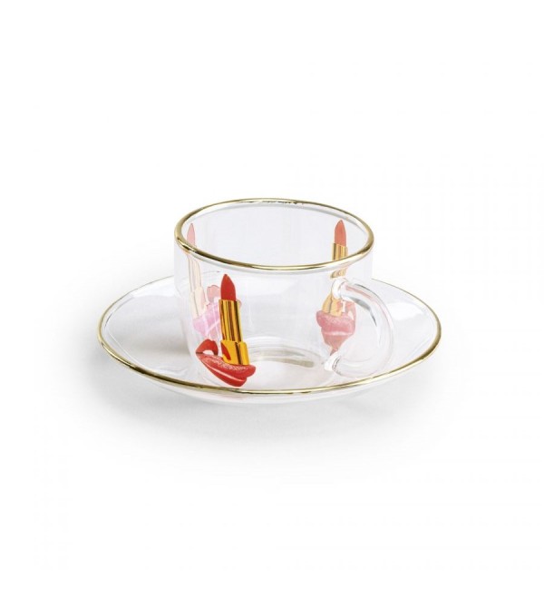 Кофейная пара Seletti Toiletpaper Glass Tongue