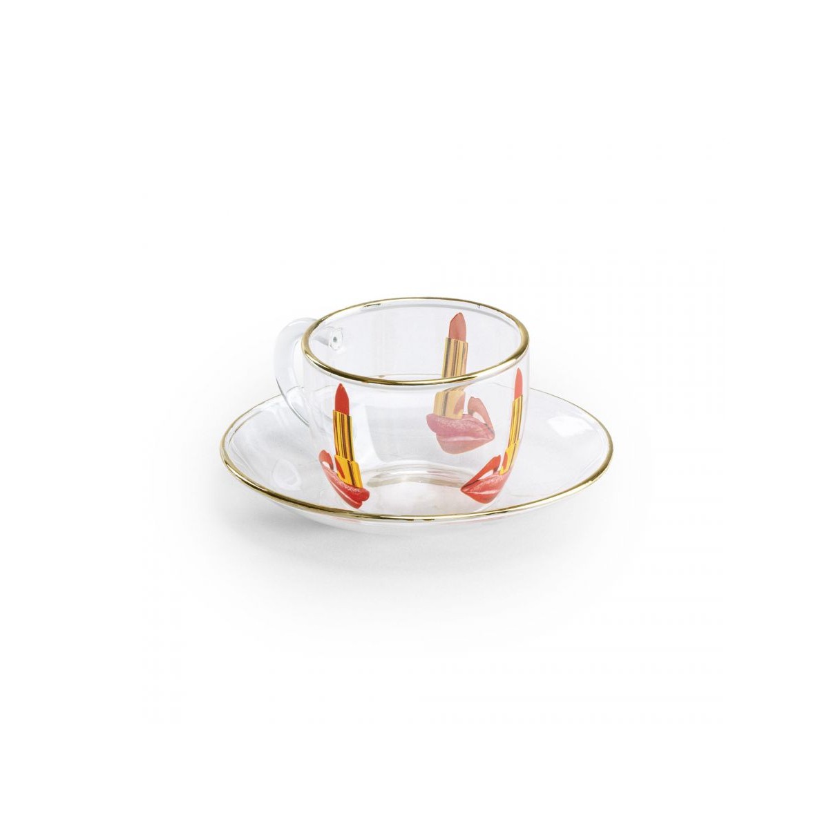 Кофейная пара Seletti Toiletpaper Glass Tongue