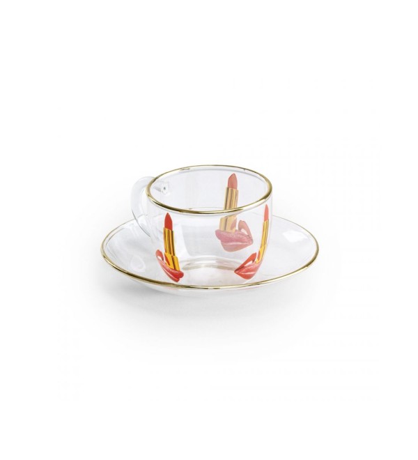 Кофейная пара Seletti Toiletpaper Glass Tongue