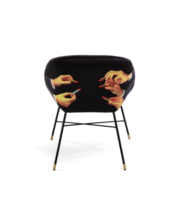 Обеденный стул Seletti Toiletpaper Furniture Black Lipsticks